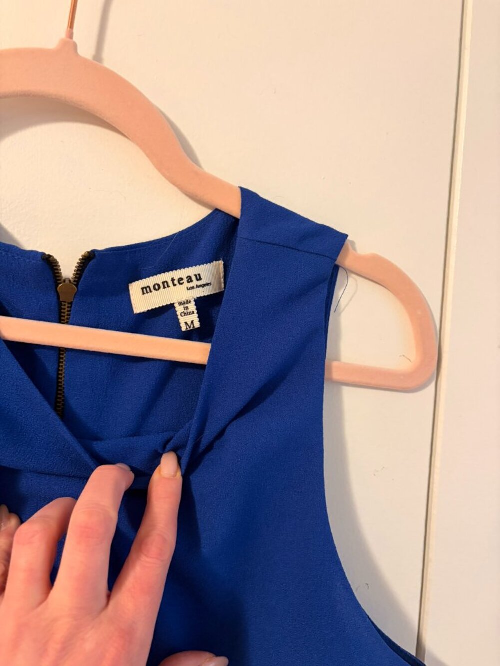 ✨ Monteau Los Angeles Cobalt Royal Blue Scalloped Shift Dress ✨ - Picture 5 of 7